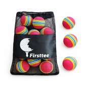 Firsttee - 12 stuks training softballen - GRATIS BALLENNET - Golfballen - Ballen - Golf accessoires - Cadeau - Golftrainingsmateriaal - Sport - Training - Golfset - Indoor - Golfswing - Trainingsmaterialen - Geschikt voor golfnet - Golfbal - Tees