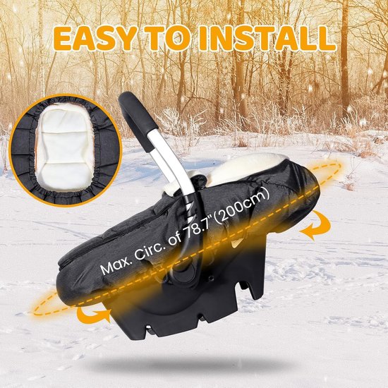 Universele Waterbestendige Voetenzak Voor Baby Autostoeltje - Winter Bescherming, Afneembaar en Machinewasbaar van Universele — afbeelding 2