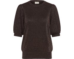 Kaffe KAregina Pleat Pullover Dames Trui - Coffee Bean