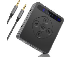 Bluetooth Audio Adapter - Auto Ontvanger - Muziek Streamen - Handsfree Bellen - 20 Uur Speeltijd - Zwart