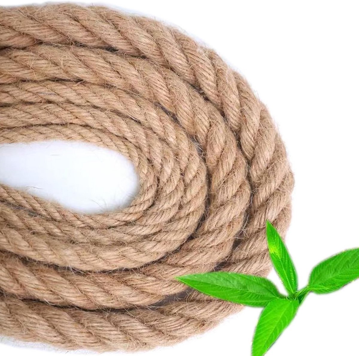 Jute Touw - Natuurlijk Touw - Decoratie en Bevestiging - Sterk Gedraaid Materiaal - 10mm x 20M - Natuurlijk Bruin