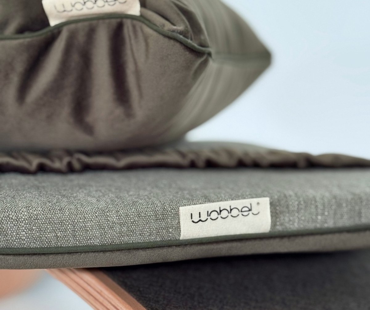 Wobbel Pillow - Kussen voor Wobbel Balansbord Large en XL - Velours Aventurine - Green - OEKO-TEX - Wasbare Hoes