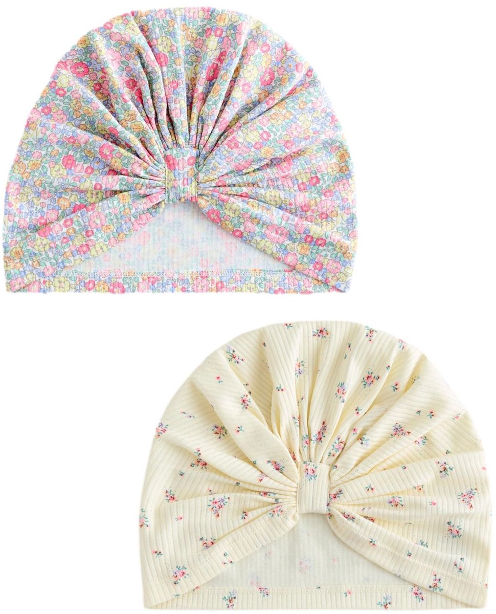 Next - Meisjes - Jersey-tulbandmuts, set van 2 - Roze
