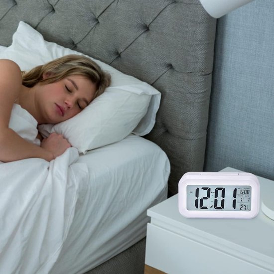 Digitale Wekker - LCD Klok - Ontwaken - Automatische Verlichting - 13.8 cm - Zwart — afbeelding 2