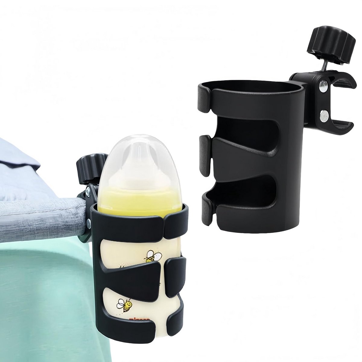Kinderwagen Bekerhouder - Fleshouder Buggy - Onderweg Drinken - 360 Graden Draaibaar - Universeel - Rood