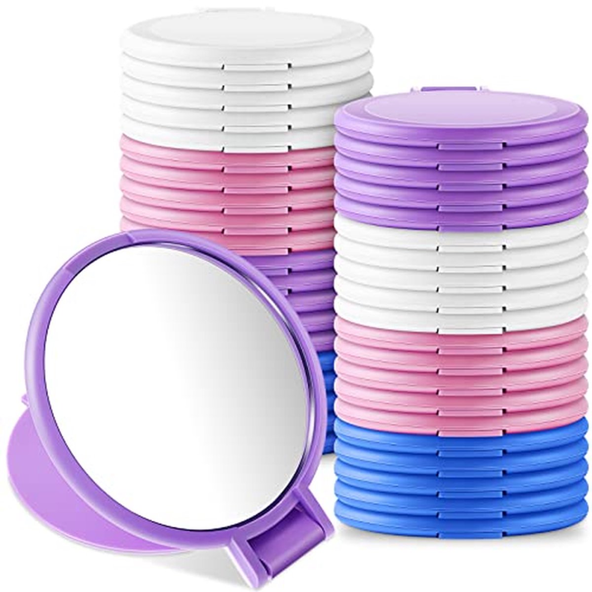Compacte Spiegels - Zakspiegels - Make-up bijwerken - Flip-ontwerp - 40 stuks - Gekleurd