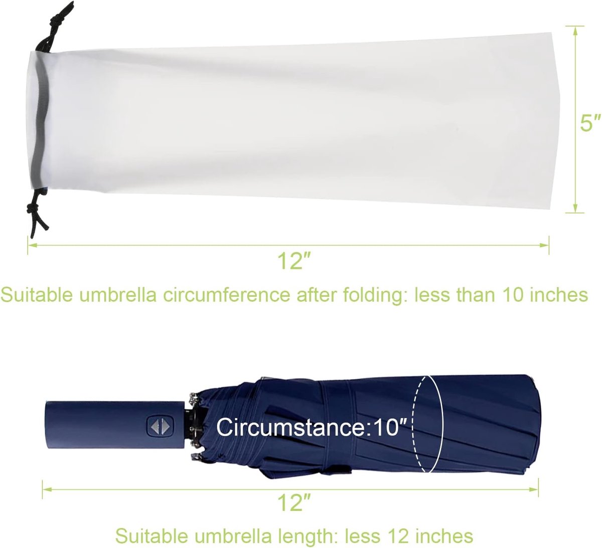 Daity 6 stuk - Hoezen voor natte paraplu's – Doorzichtige, waterdichte opberghoes voor opvouwbare paraplu's (herbruikbaar, met trekkoord, 13 x 5 inch) — cadeau in Cadeau-ideeën - foto 3