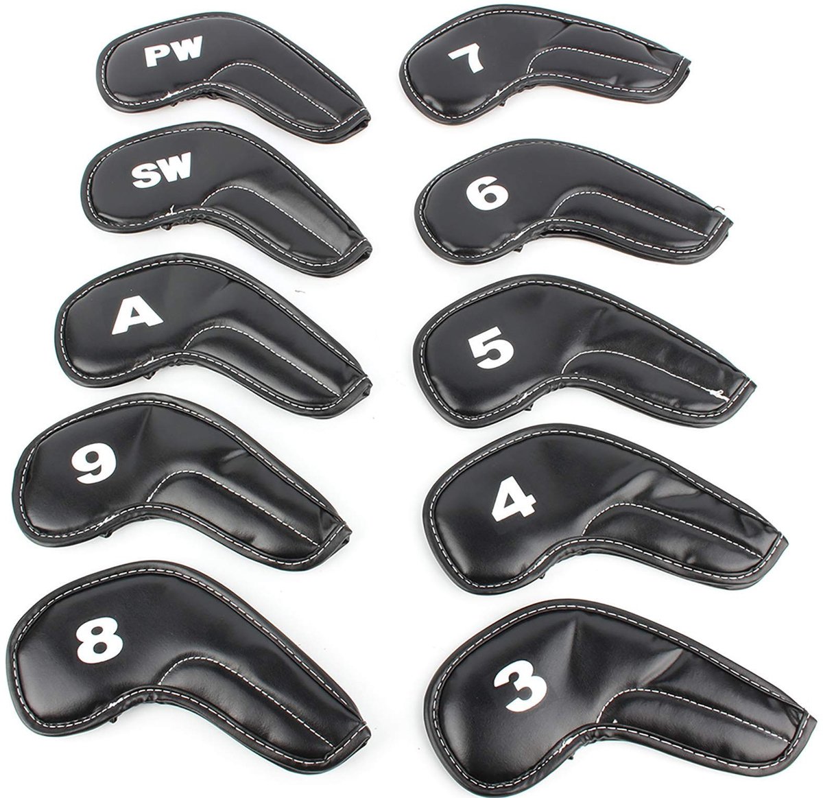 Dailygoods- Golfkopbeschermers 10-delig - Duurzaam - Waterdicht - Ijzeren hoofdbeschermers - Golfbeschermingstas - Nummerafdrukken - Golfclubbescherming