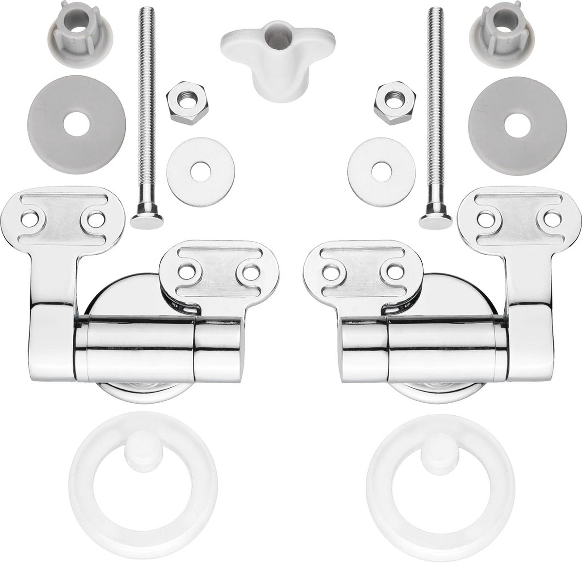 Toiletbril Scharnier - WC-bril Bevestiging - Montage Toilet - Stille Sluiting - 1379 x 841 cm - Messing