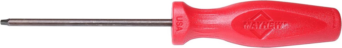 Vierkante Schroevendraaier - Sleuf Gereedschap - Vastzetten Schroeven - Ergonomische Handgreep - 1/8 x 8 Inch - Rood