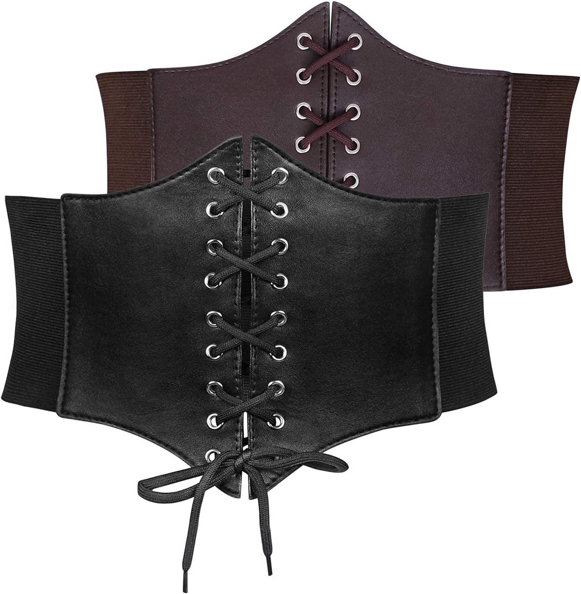 Lace Corset - Tailleriempje - Feestelijke Outfit - Elastische Band - Breed - Zwart