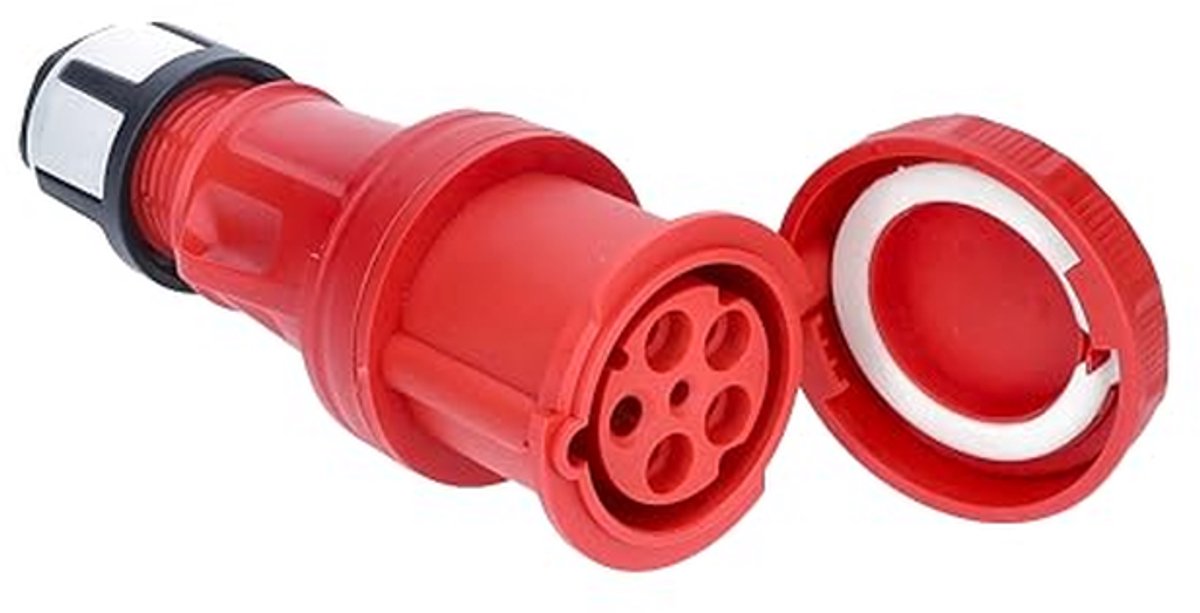 Krachtstroom Koppeling - CEE Stekker - Stabiele Stroomvoorziening - Robuuste Behuizing - 63 Ampère - Rood