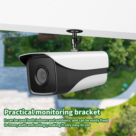 Metalen Camera Beugel - 2 stuks - 360° graden verstelbaar - Wandmontage - Voor Beveiligingscamera's - Binnen en Buiten - Met installatietoebehoren - Zwart van Merkloos — afbeelding 3