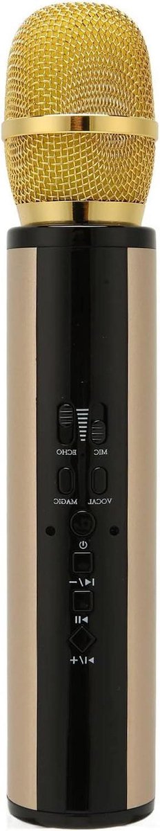 Karaoke Microfoon - Zangmicrofoon Bluetooth - Muziek Opnemen - DSP Ruisonderdrukking - 26 cm - Goud