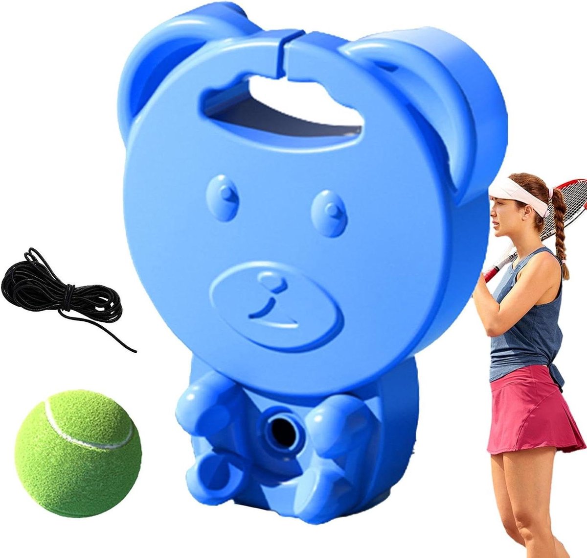 Tennistrainer Set - Oefen Rebounder - Tennis Training - Uniek Grip Ontwerp - Diameter 22 cm - Blauw