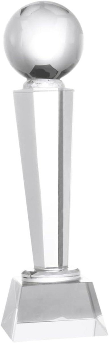 Trofee Beker - Prijs Kristal - Wedstrijd Winnen - Voetbal Ontwerp - 7 centimeter hoog - Transparant