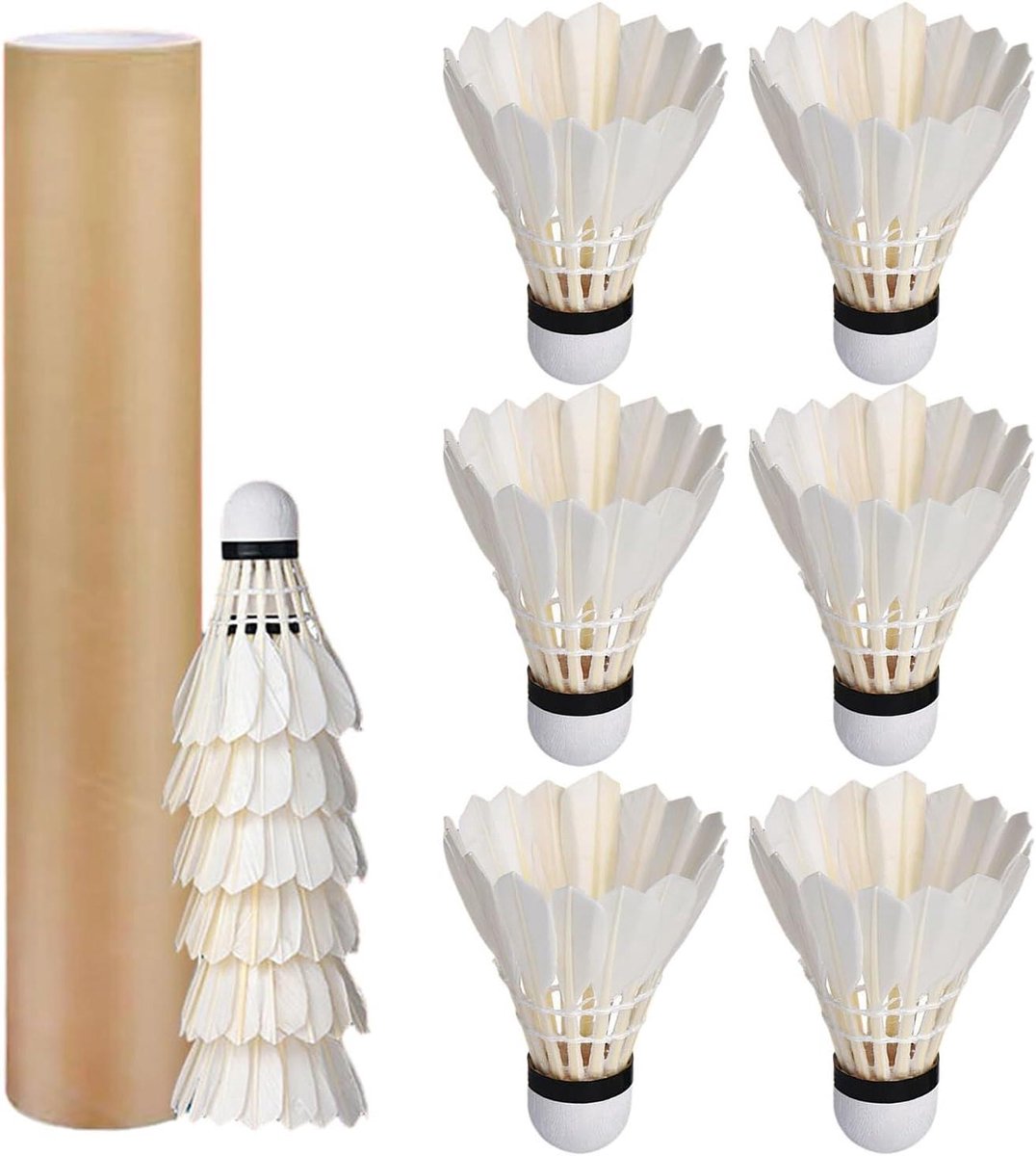 Badminton Ballen - Veerballen Sport - Training en recreatie - Zachte schuimkop - 12 stuks - Meerkleurig