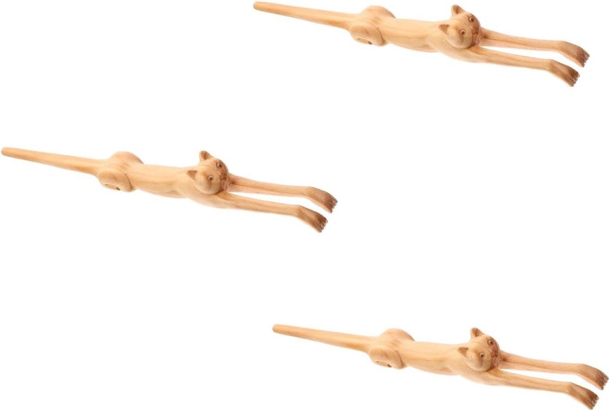 Houten Ruggenkrabber Set - Massage Instrument - Jeuk Verlichten - Lange Steel Ontwerp - 3 Stuks 45 cm - Zoals Afgebeeld