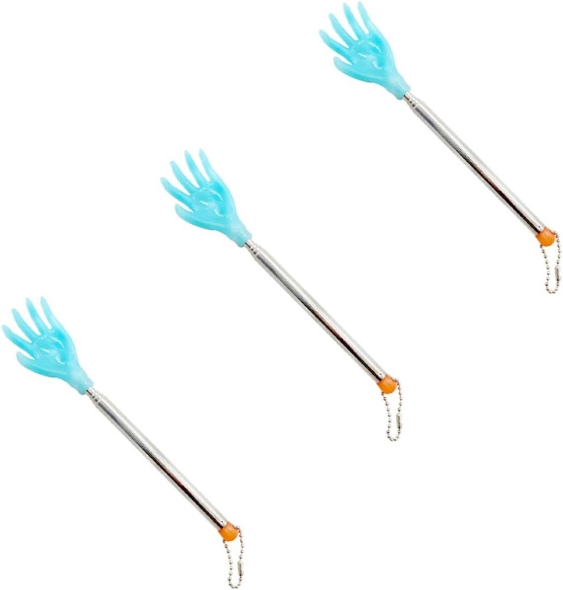 Ruggenkrabbers Set - Uitschuifbare Massagers - Verlichten van Jeuk - Verstelbare Lengte - 3 Stuks - Blauw