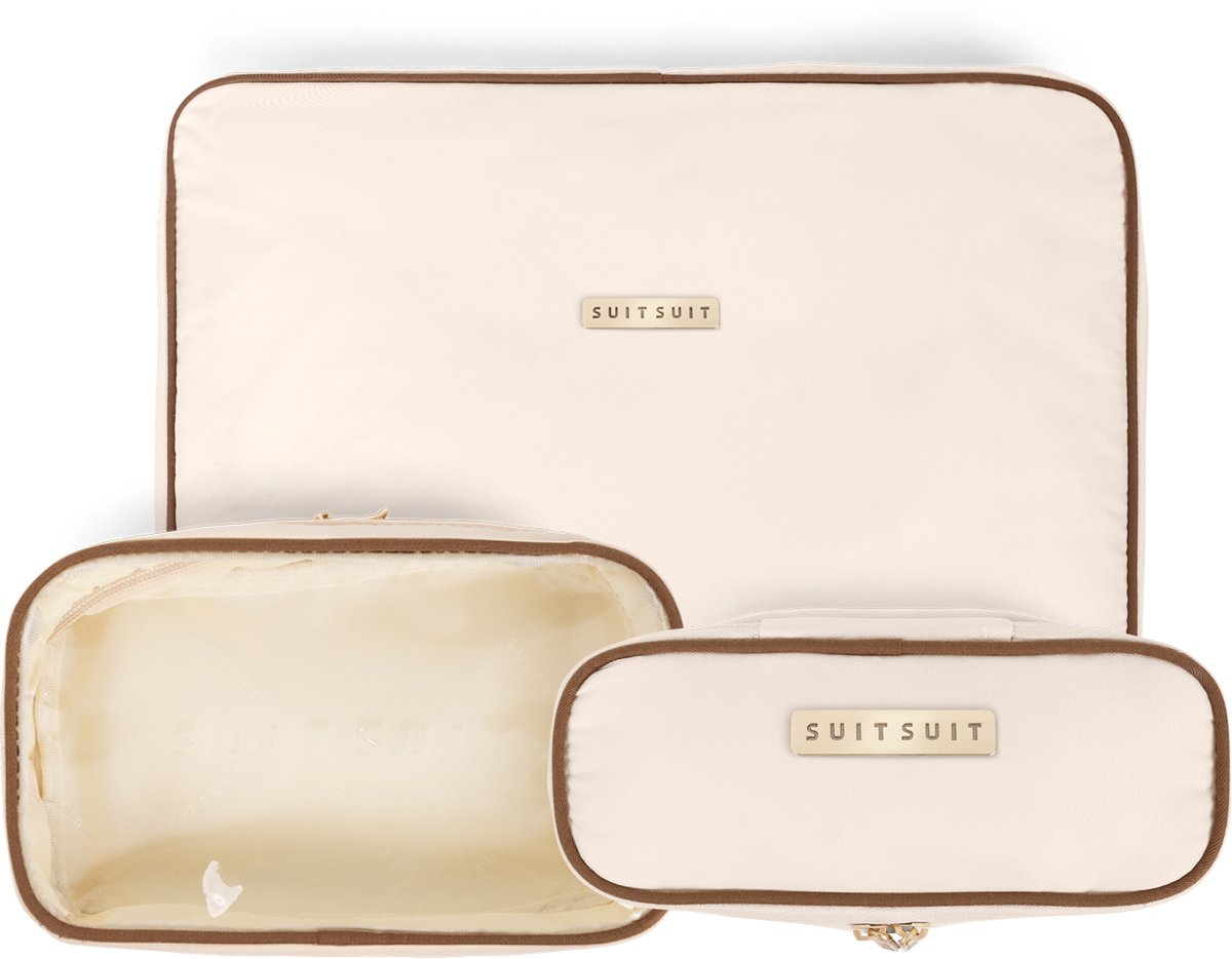 Bol.com SUITSUIT Fab Seventies - Packing Cubes - Set van 3 - Handbagage koffer 55 cm - Koffer organizer set - Bagage organizers ... aanbieding