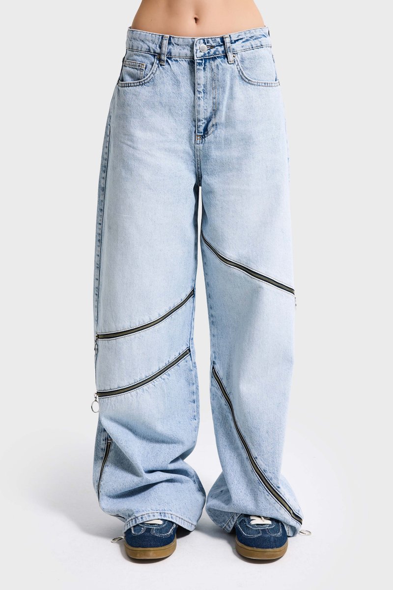It's Basic - BAGGY HIGH RISE JEANS - ICE