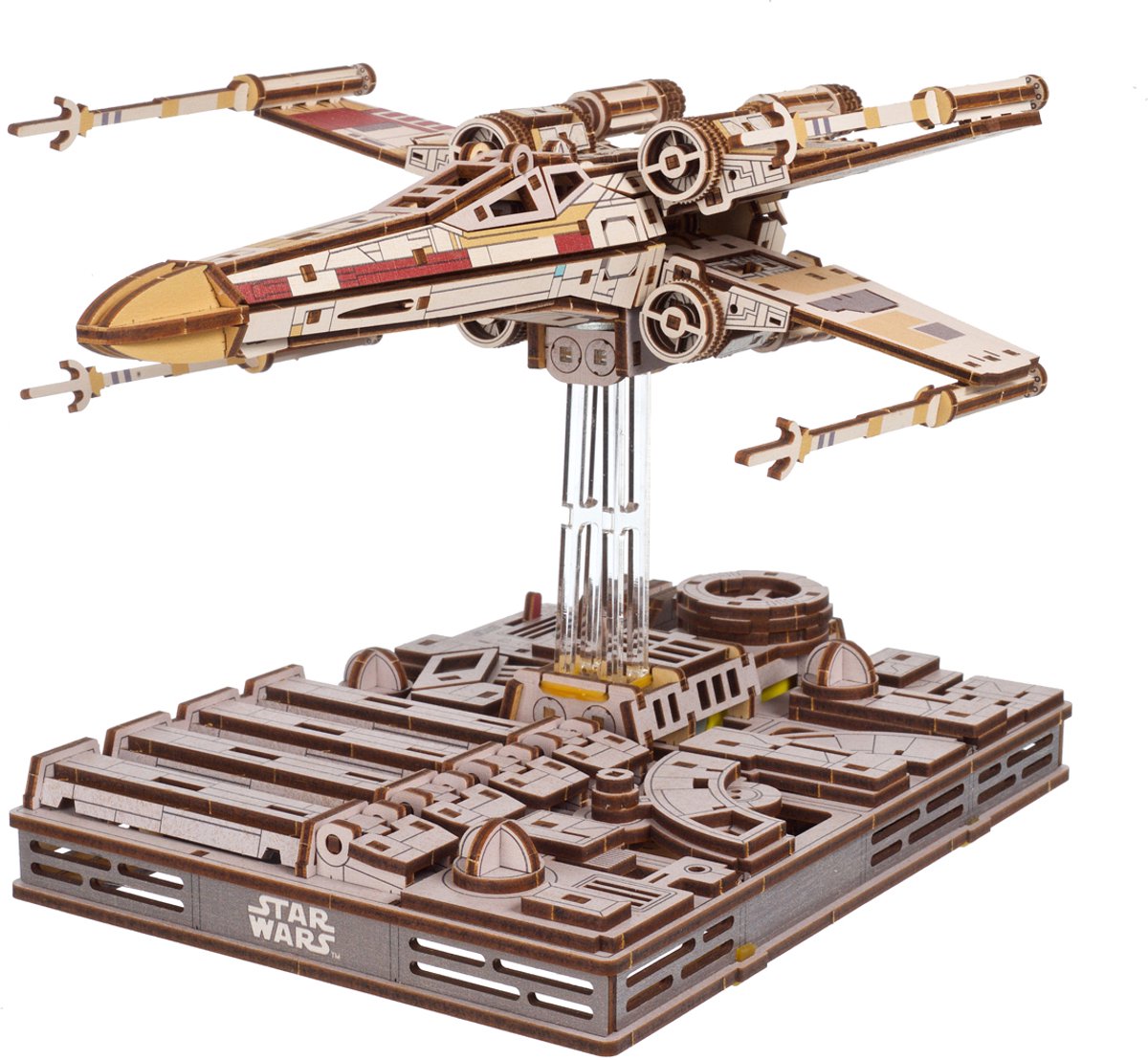 UGEARS 3D Modelbouw - Luke Skywalker's X-Wing Starfighter - Star Wars - Mechanisch Bouwpakket Hout - Educatief Speelgoed — afbeelding 13