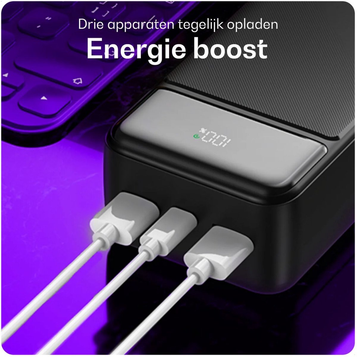 Buddi Boost - Duo Pack 30.000 mAh Powerbank - Reisformaat - LED Display - USB-A - USB-C Snelladen - Universele Draagbare Oplader voor Telefoon & Tablet - Noodpakket - Ideaal voor Handbagage - Zwart – foto 2