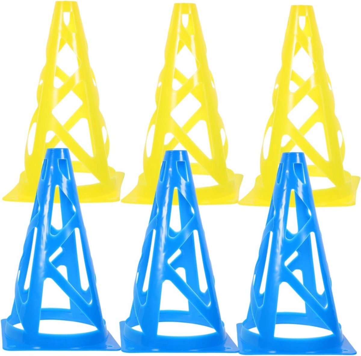 Voetbal Trainingskegels - Sport Markers - Snelheid Verbeteren - Windbestendige Basis - 6 Stuks - Diverse Kleuren