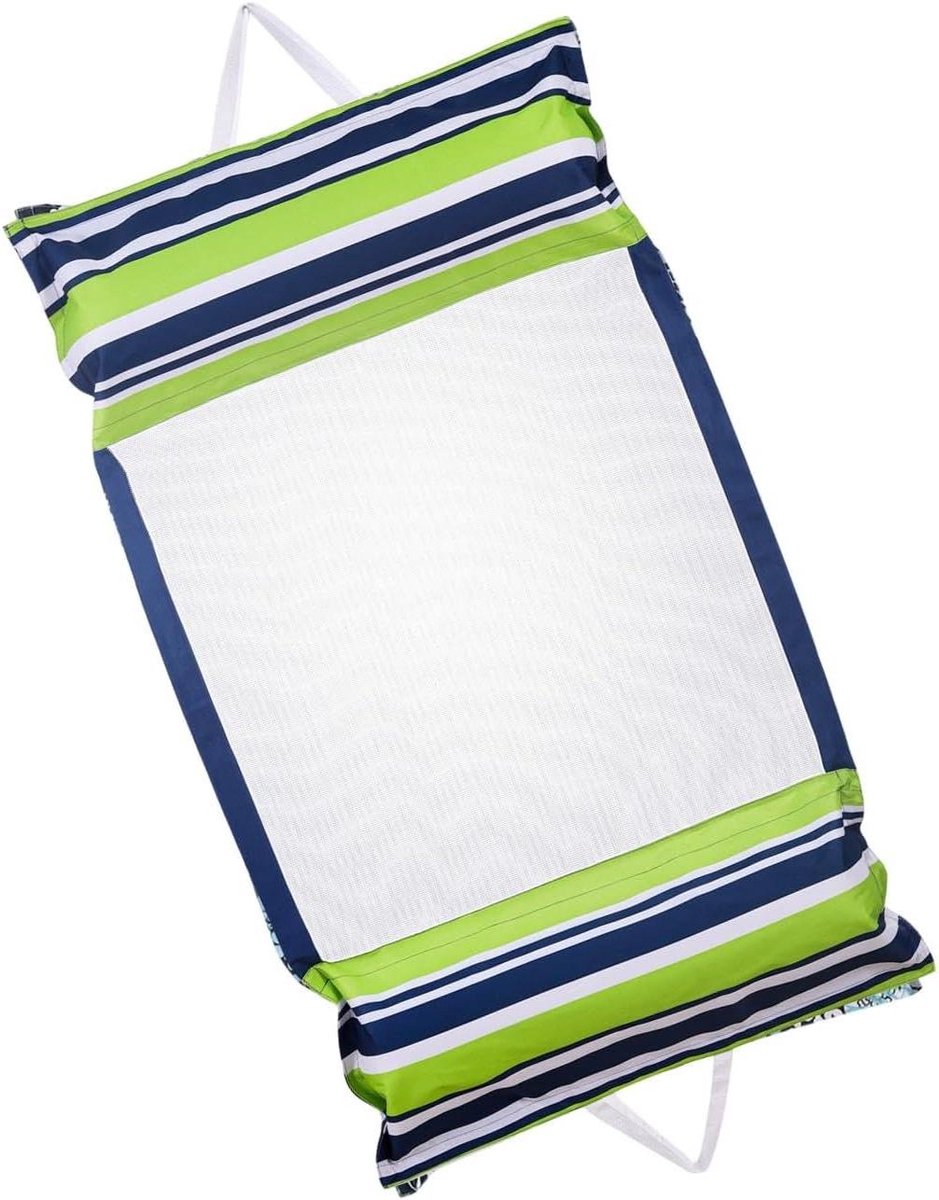 Hangmat Zwembad Float - Opblaasbare Water Stoel - Ontspannen op Water - Ademende Mesh Constructie - 130x70 cm - Legergroen