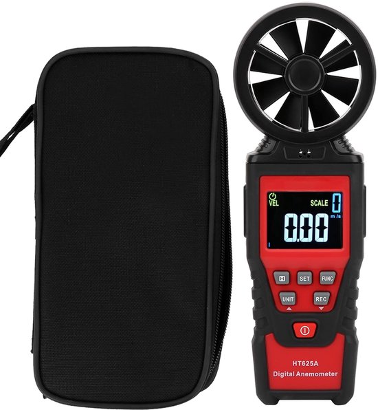 Windmeter - Windsnelheidsmeter Temperatuurmeter - Weer Meten - LCD Display - 40 m/s - Zwart — afbeelding 4