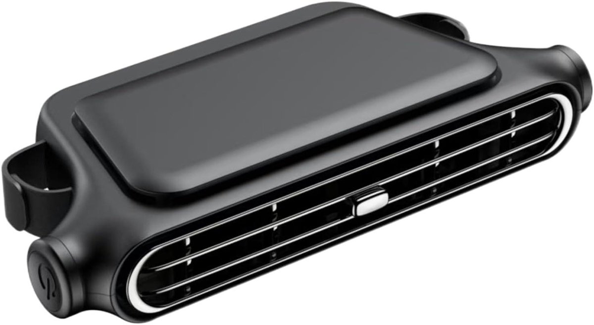 Autostoel Ventilator - Draagbare Fan - Verkoeling Onderweg - 3 Snelheden Instelbaar - 3000mAh Batterij - Zwart