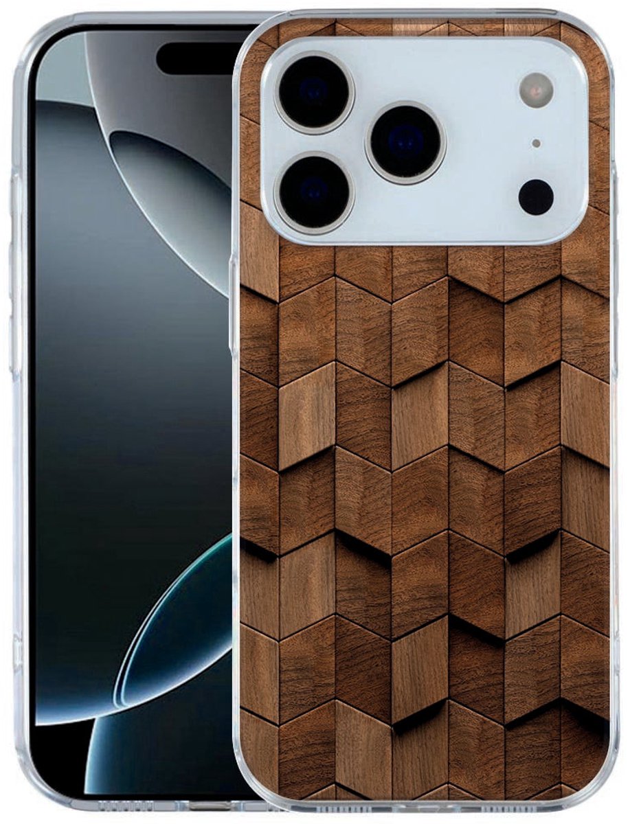TPU Hoesje Apple iPhone 17 Pro Wooden Cubes