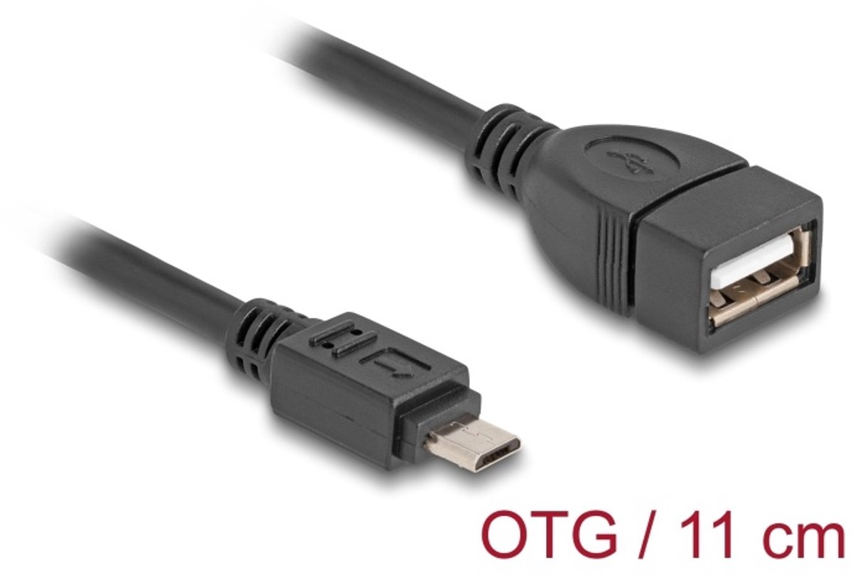 Delock USB 2.0 OTG Cable Type Micro-B male to Type-A female 11 cm