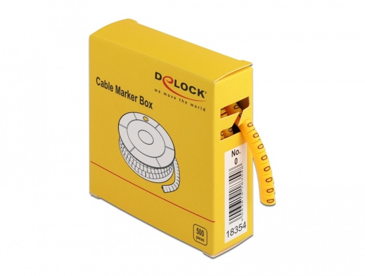 Delock Cable Marker Box, No. 0, yellow, 500 pieces
