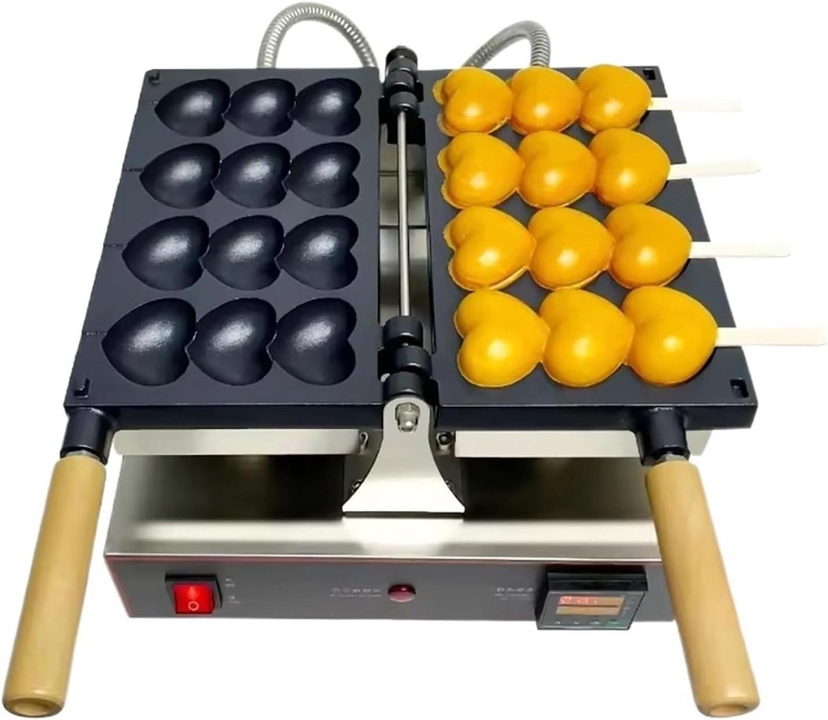 Elektrisch Hart Wafelijzer - Snackmachine - Commercieel Bakken - Gelijkmatige Warmte - 1600W - Zilver