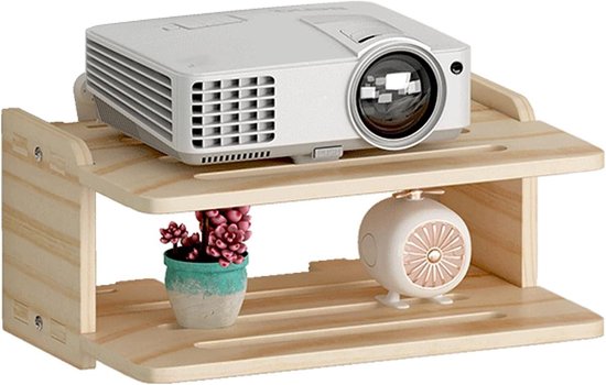 Projectorstandaard hout 30x20x13 cm | stevige beamerhouder voor thuisbioscoop en kantoor