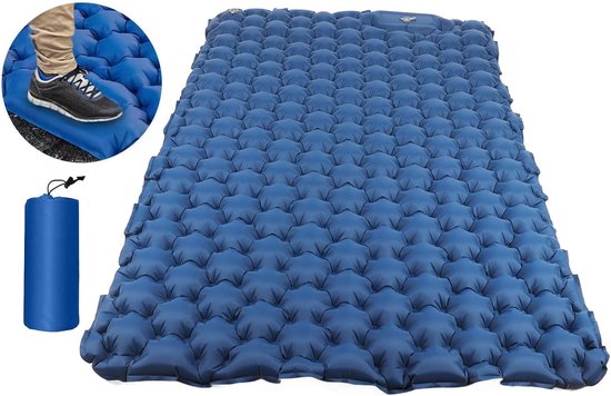 Slaapmat - Slaapmat Zelfopblazend - Luchtbedden - Opblaasbaar Luchtmatras Voor Buiten - Opvouwbare - Duurzaam Matras - Ultralicht - Waterdicht En Antislip - Voor Kamperen, Wandelen, Reizen (Marineblauw) van Merkloos — afbeelding 4