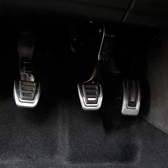 Autopedaal Set - Pedaalhoezen - Comfortabel Rijden - Antislip Ontwerp - 3 Delen - Zwart Zilver — afbeelding 4