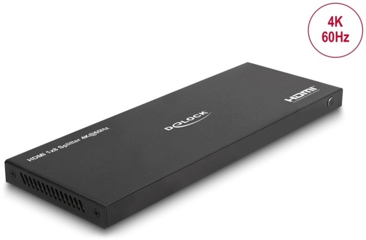 Delock HDMI Splitter 1 x HDMI in to 8 x HDMI out 4K 60 Hz with downscaler