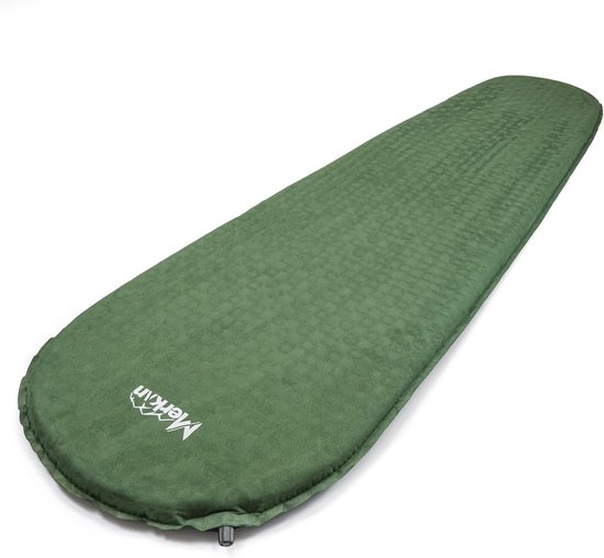 Zelfopblazende slaapmat - Campingmatras comfort - Outdoor slapen - 5 cm dik isolatie - 183 x 51 cm - Groen — afbeelding 4