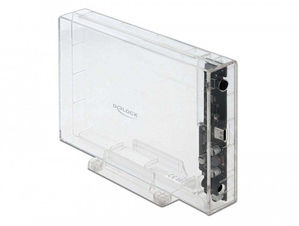 Externe behuizing voor 3,5 ″ sata HDD met USB Type -C vrouwelijke transparant - gereedschap gratis