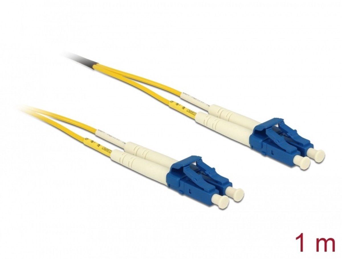 DeLOCK 1m LC-LC 1m LC LC OS2 Geel Glasvezel kabel