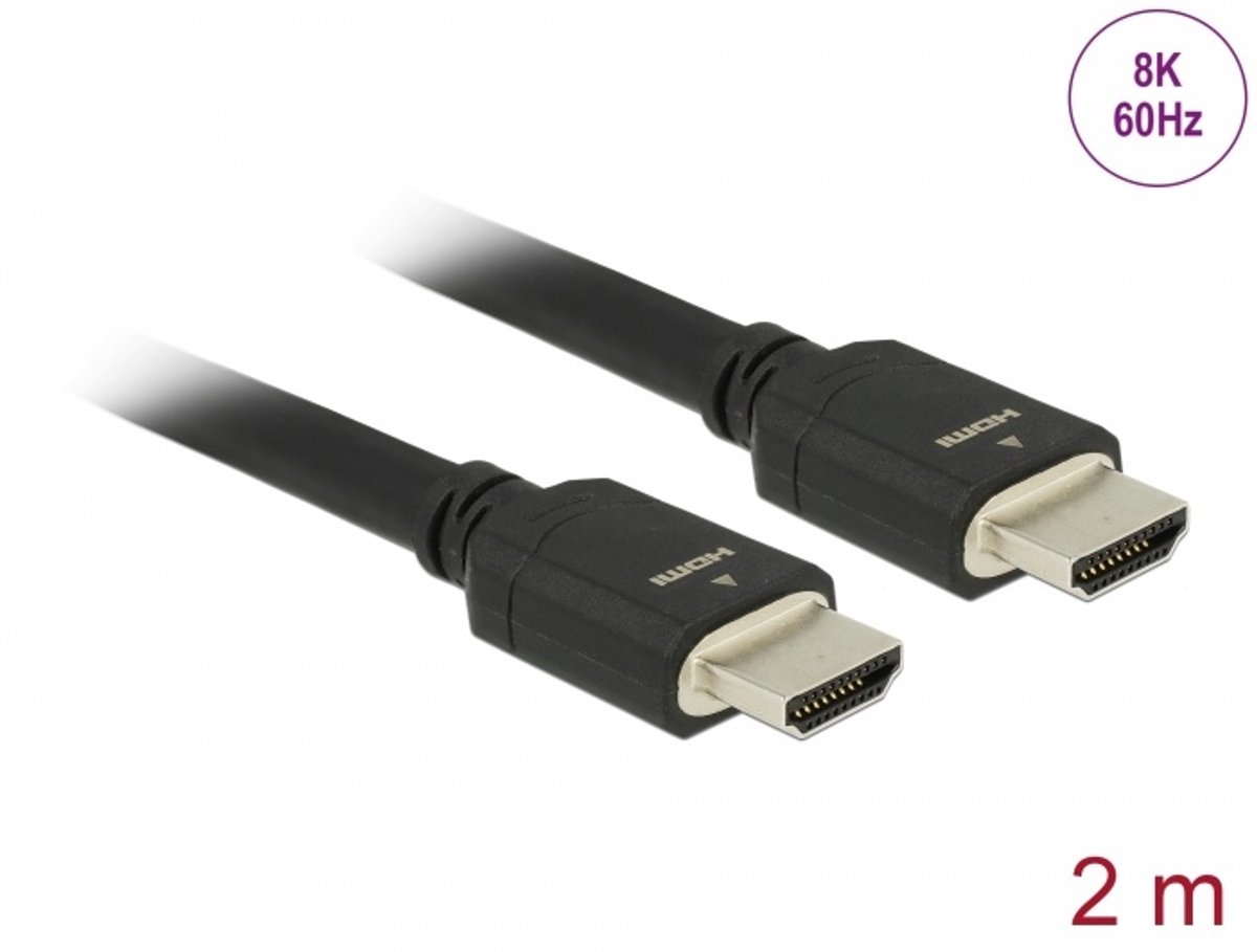 Delock High Speed HDMI kabel 48 Gbps 8K 60 Hz 2 mtr