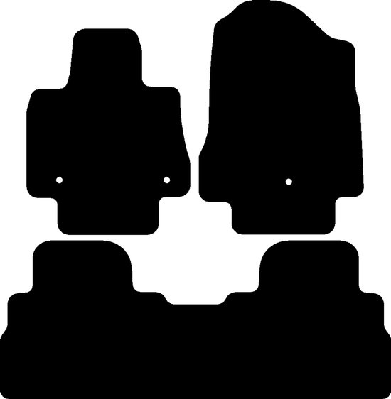 Zwarte silhouetten van vier op maat gemaakte automatten, waaronder twee voorste en twee achterste.