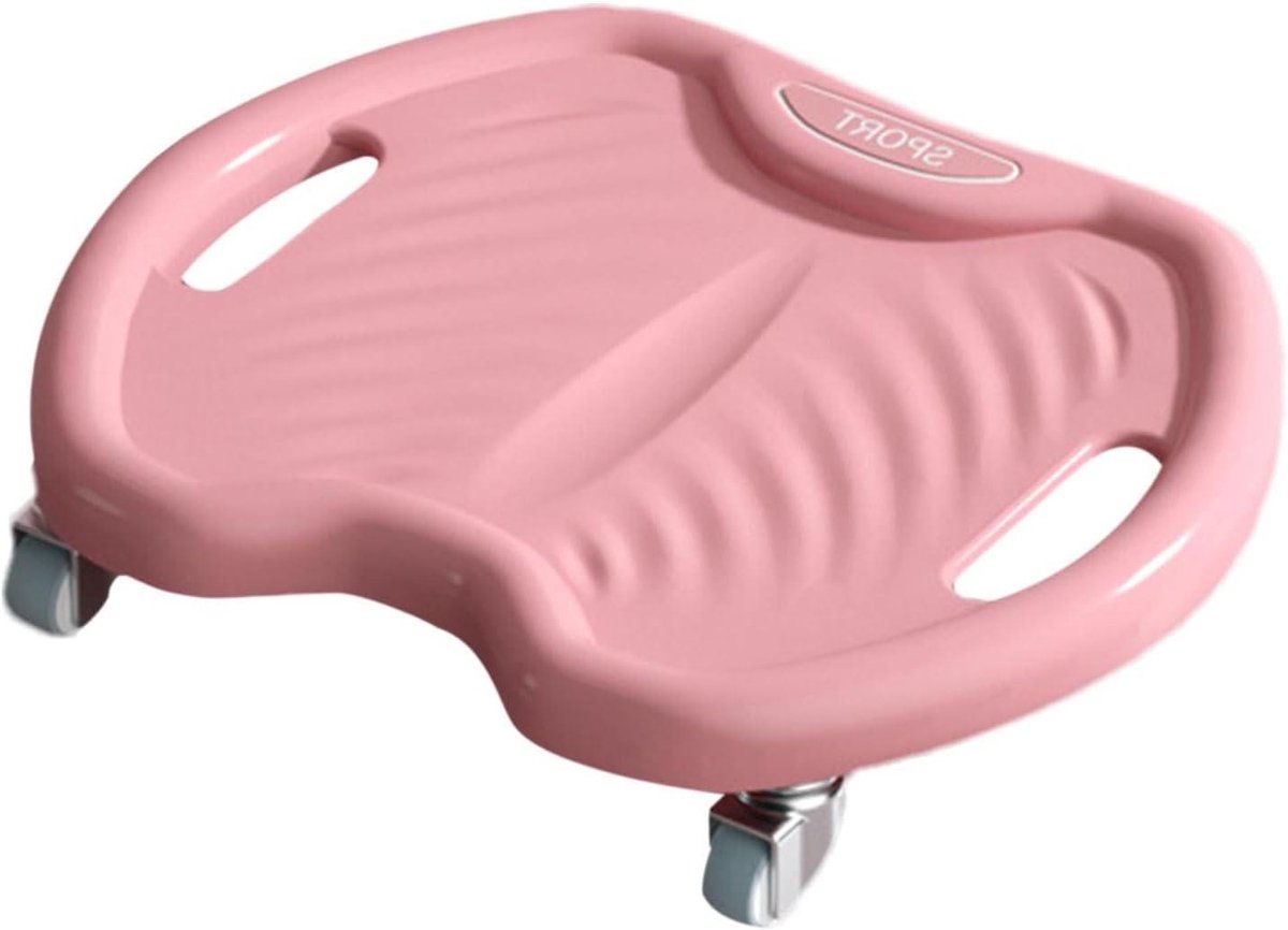 Oefenwiel - Buikspierroller - Kracht Opbouwen - Vier Gebogen Groeven - 96 cm - Roze