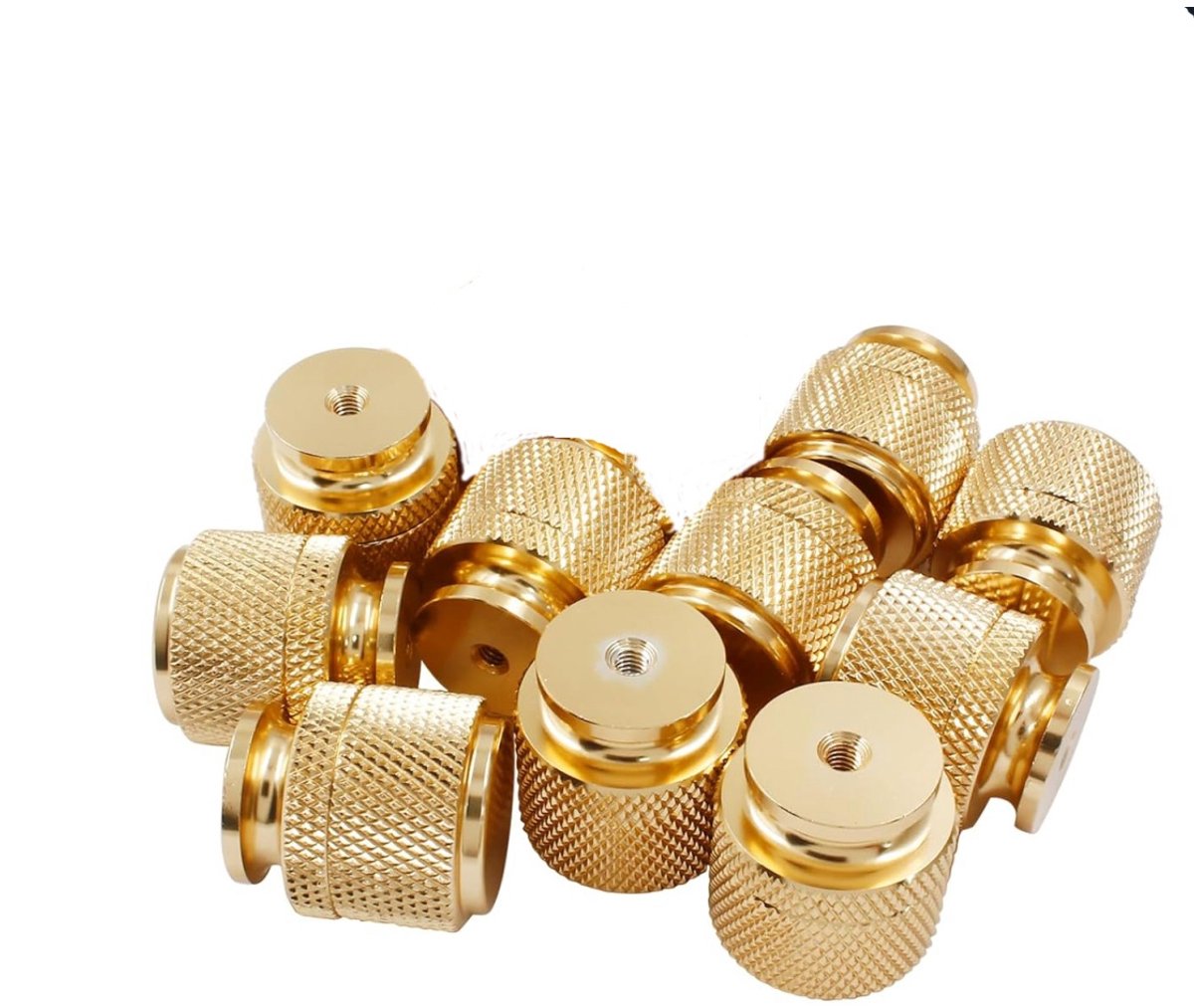 TOVBMUP Meubelknop - Meubelbeslag - deurknoppen voor kasten - deurknopjes - Kastknopjes - kastdeurgrepen - Kast knopjes - meubelaccessoires - deurgrepen - geschikt voor dressoirs, kledingkasten, keukens, kasten - rond - goud - 10 stuks