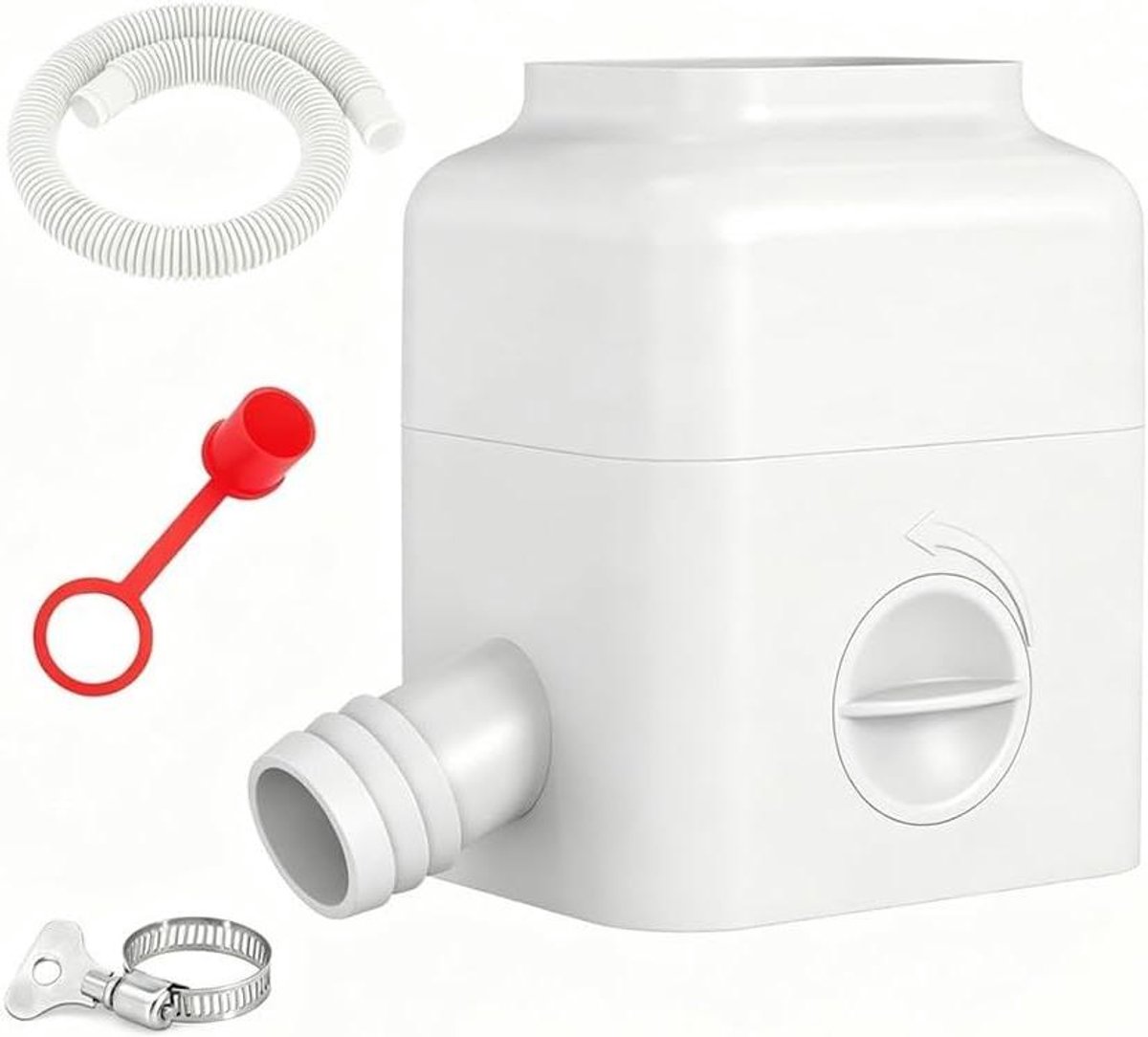 Regenpijp Omsteller - Wateropvang - Tuinwater Opslag - Verstelbare Klep - 3x4 Inch - Wit