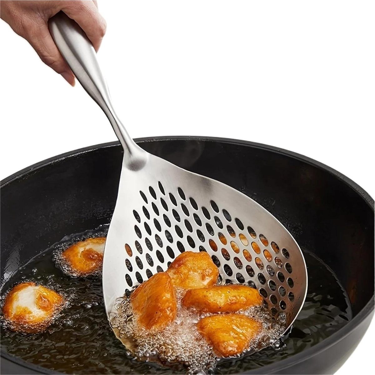 Keuken Vergiet - Voedselzeef - Afvoeren en Zeven - Duurzaam Roestvrij Staal - Groot Formaat - Zilverkleurig
