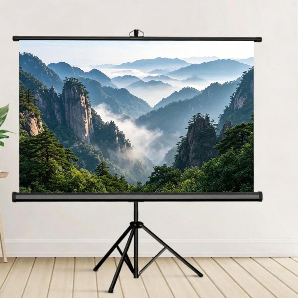 Projectiescherm met standaard - Mobiel filmscherm - Thuisbioscoop creëren - Kreukvrij metalen scherm - 60 inch - Zilver