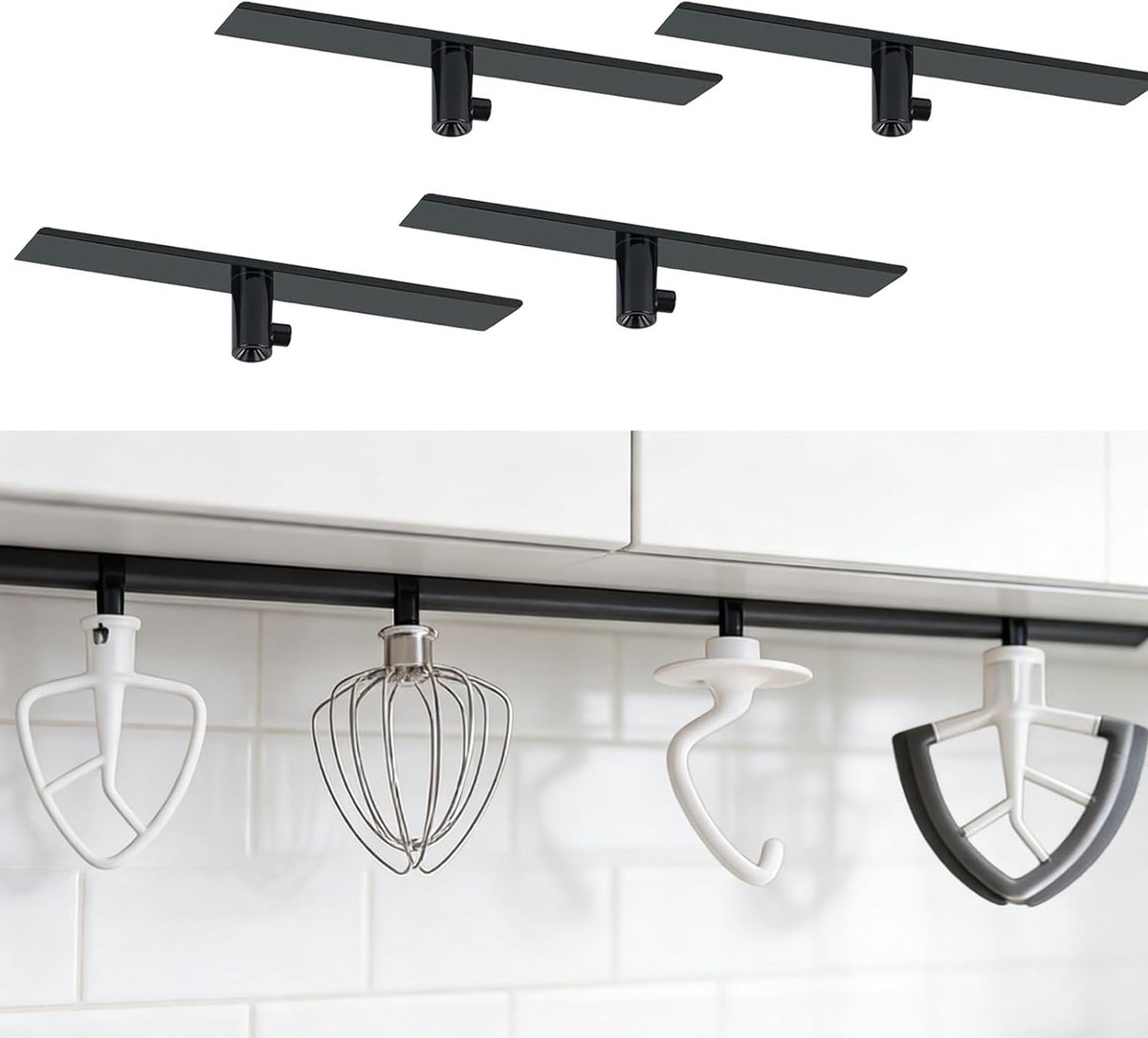 4-delige houder voor keukenmachine accessoires, ideaal voor het organiseren en opbergen van keukenhulpmiddelen, geschikt voor diverse keukenmachines en accessoires